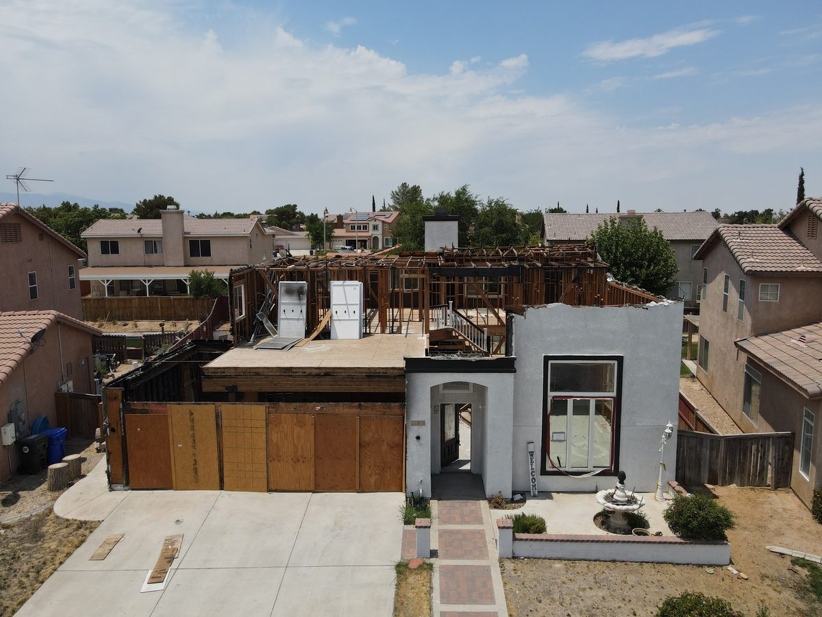 Bustamonte residence before fire restoration - exterior damage